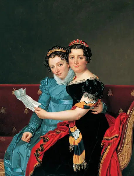 Les sœurs Zénaïde et Charlotte Bonaparte - Jacques-Louis David image 1 reproduction de peinture à l’huile