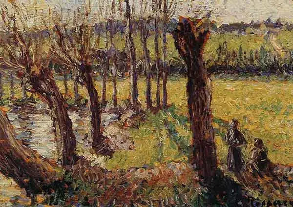 Talvinen pajupuu, Eragny - Camille Pissarro