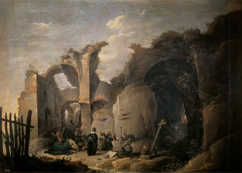 Pyhän Antoniuksen kiusaukset Abbe - David Teniers nuorempi