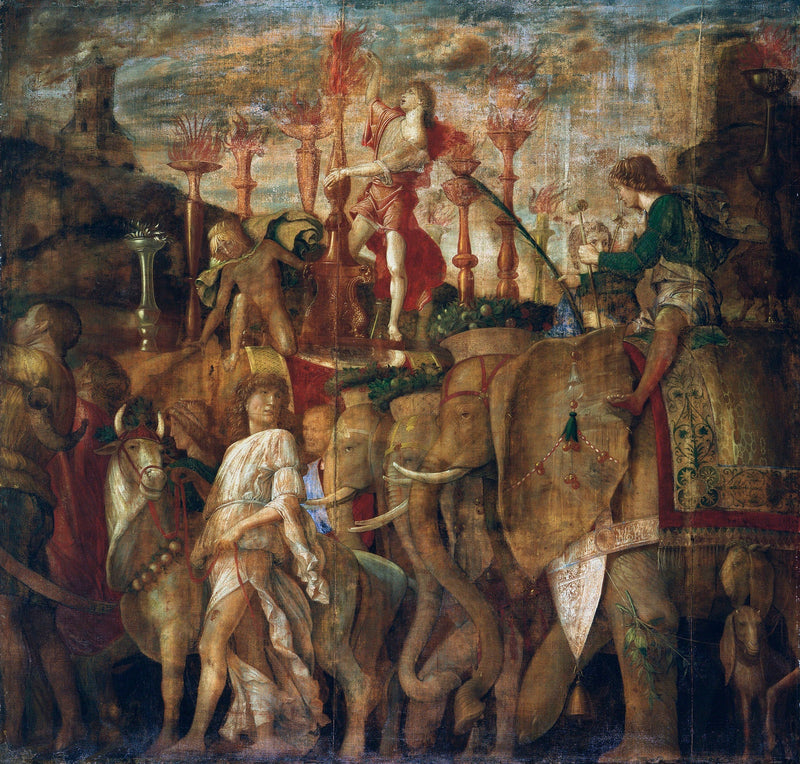 Caesarin voitot: 5. Elefantit - Andrea Mantegna