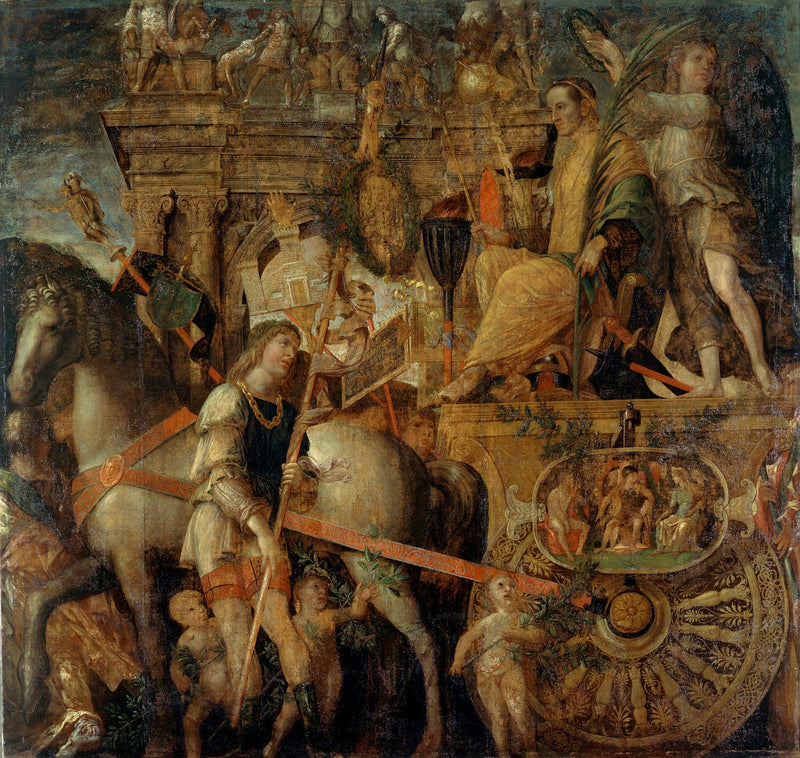 Caesars triumfit: 9. Caesar vaunussaan - Andrea Mantegna