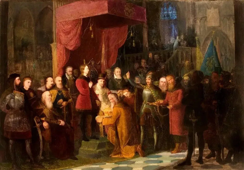 Tsaarit Chouïski, jotka Żółkiewski toi Varsovan eduskuntaan Zygmunt III:n eteen - Jan Matejko