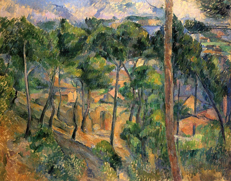 L'Estaque mäntyjen läpi nähtynä - Paul Cézanne