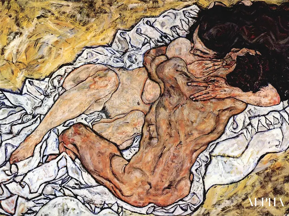 L'Étreinte (couple d'amoureux II) - Egon Schiele - Reproductions de tableaux et peintures haut de gamme