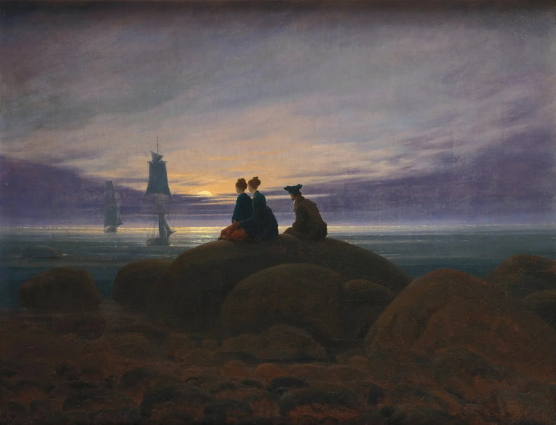 Kuun nousu merellä - Caspar David Friedrich