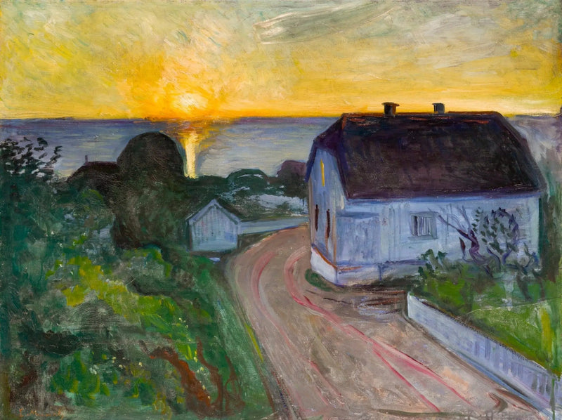 Auringonnousu Åsgårdstrandissa - Edvard Munch