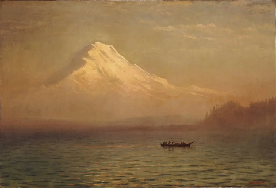 Auringonnousu Tacoma-vuorella - Albert Bierstadt