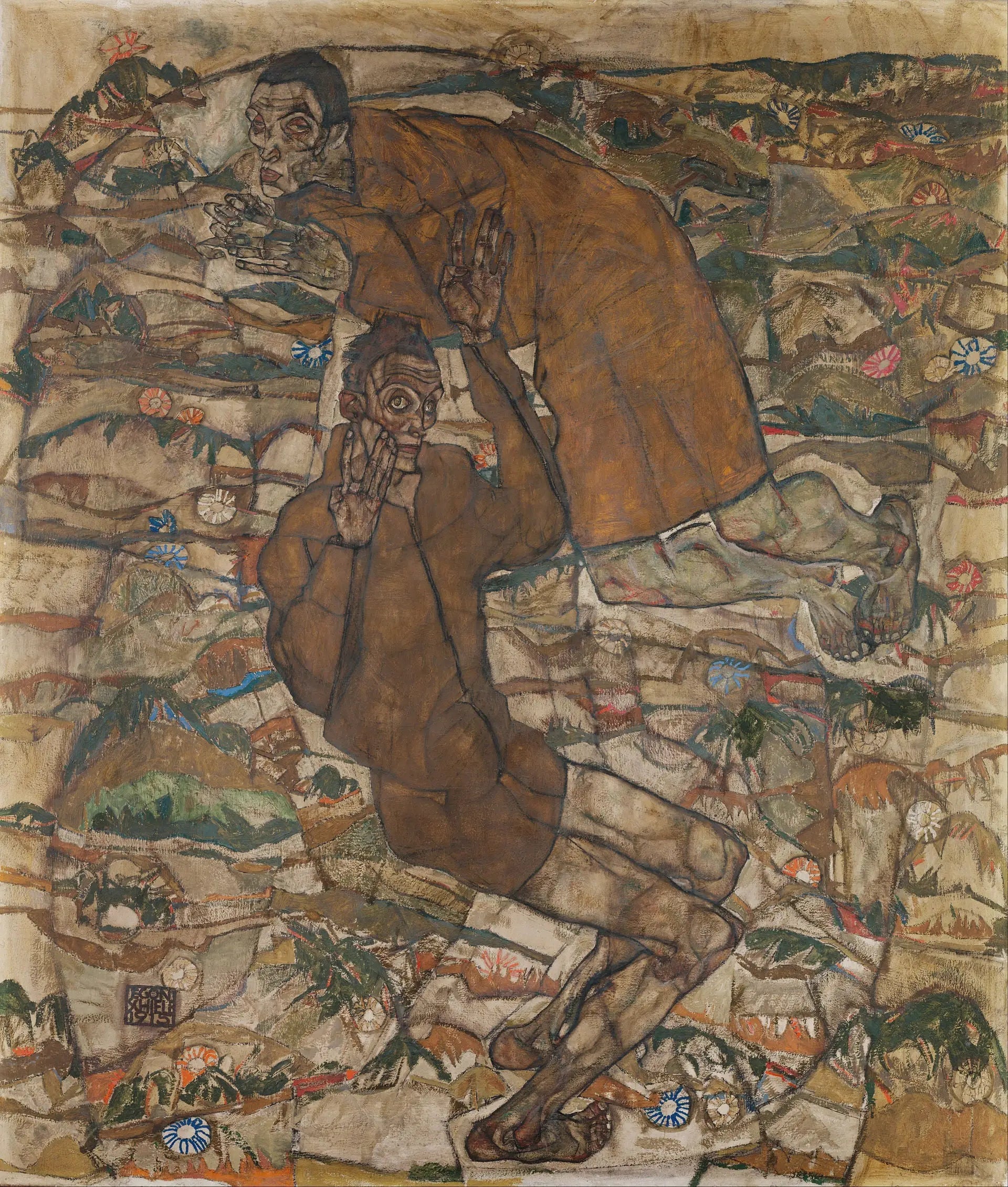 Lévitation (L'Aveugle II) - Egon Schiele image 1 reproduction artisanale de tableau