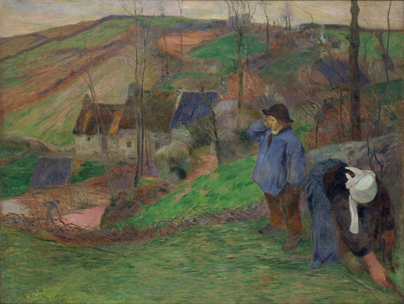Talvi Pont-Avenissa, pieni bretonilainen ja kerääjä - Paul Gauguin