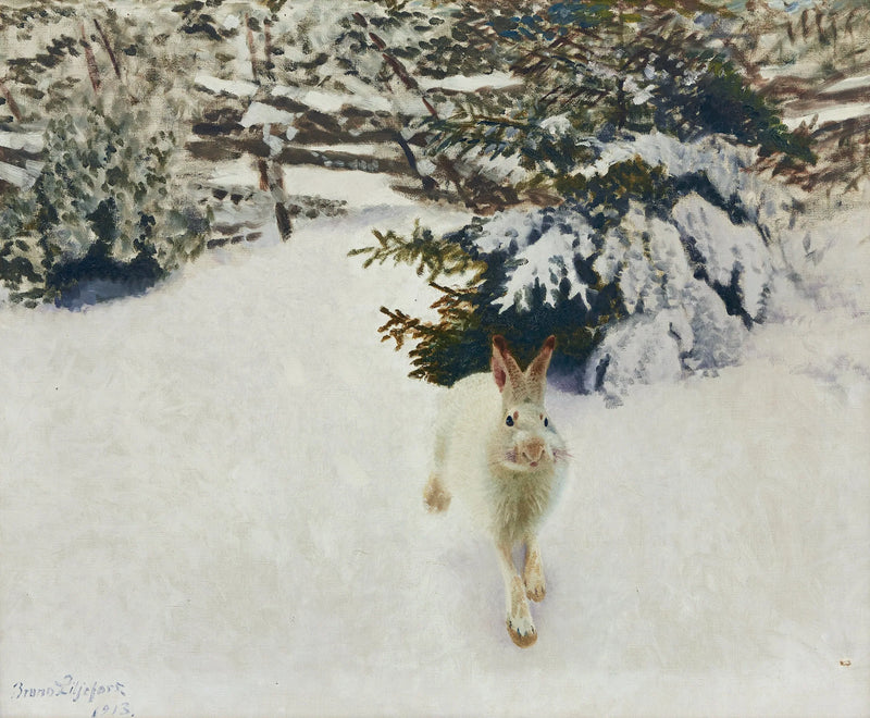 Jänis talvimaisemassa - Bruno Liljefors