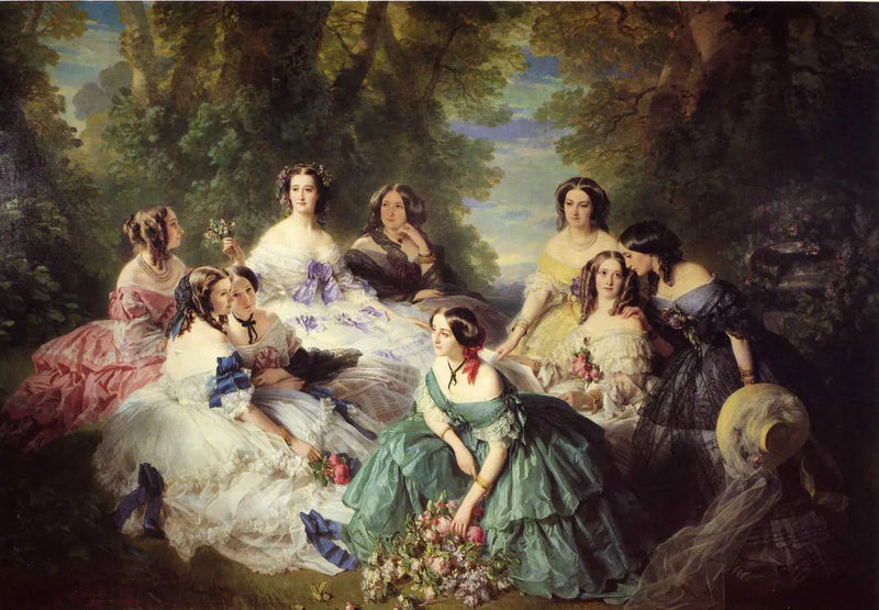 Keisarinna Eugénie ja hänen hovineitinsä - Franz Xaver Winterhalter