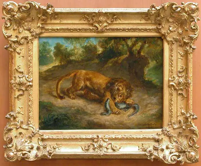 Leijona ja kaiman - Eugène Delacroix