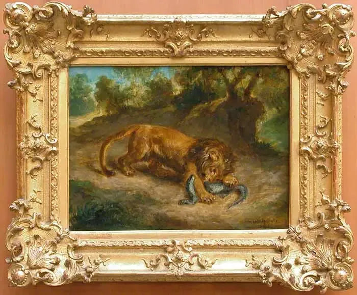 Leijona ja kaiman - Eugène Delacroix