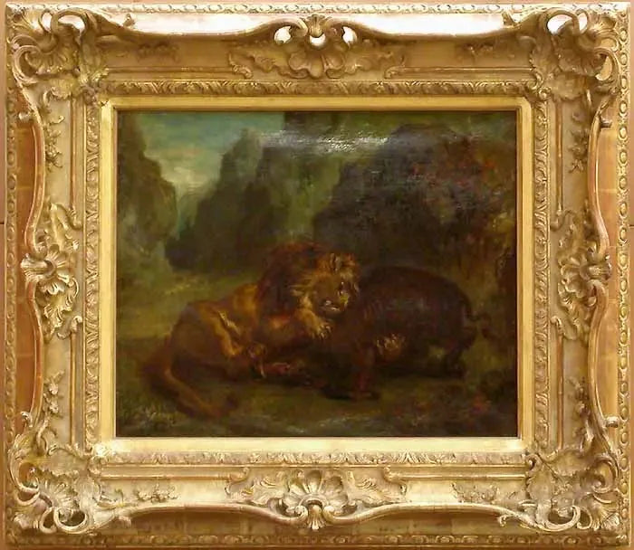 Leijona ja Villisika - Eugène Delacroix