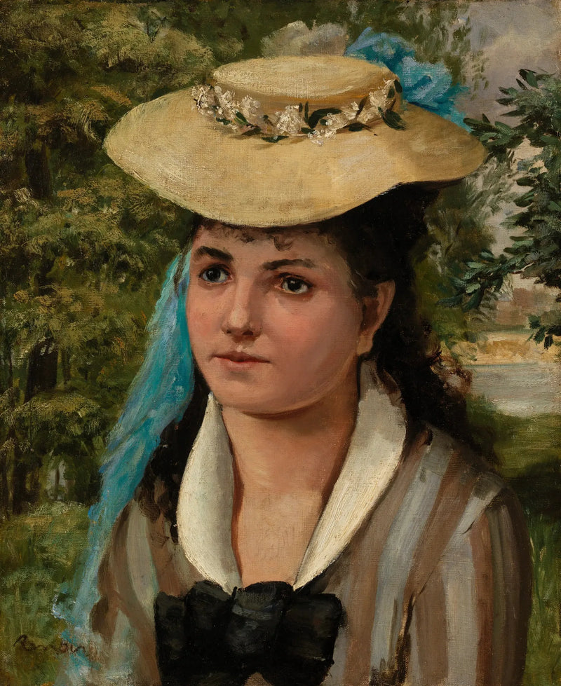 Olkihatullinen Lise (Nuori tyttö olkihatussa) - Pierre-Auguste Renoir