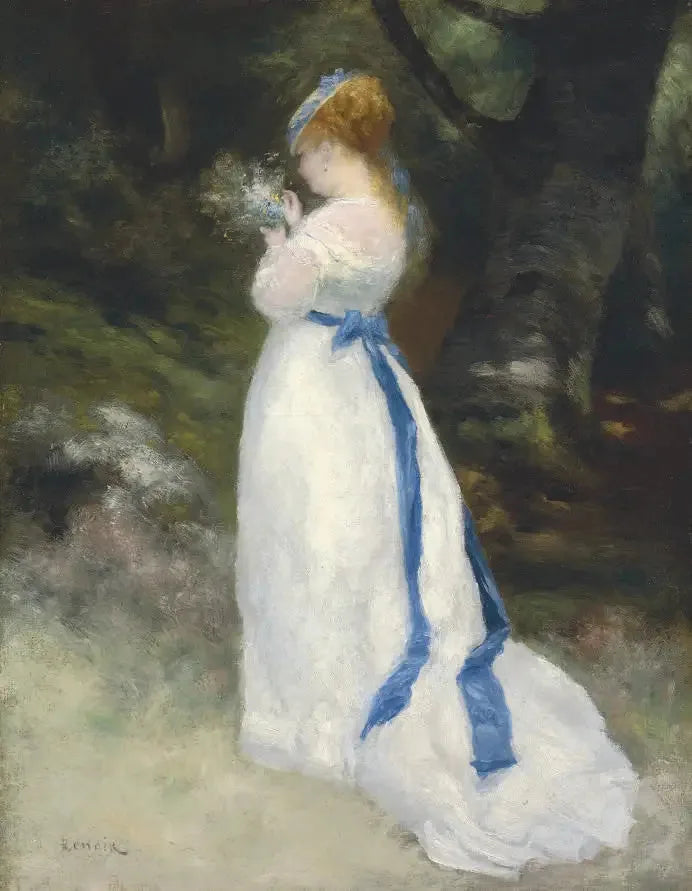 Lise kukkakimppu kädessään - Pierre-Auguste Renoir