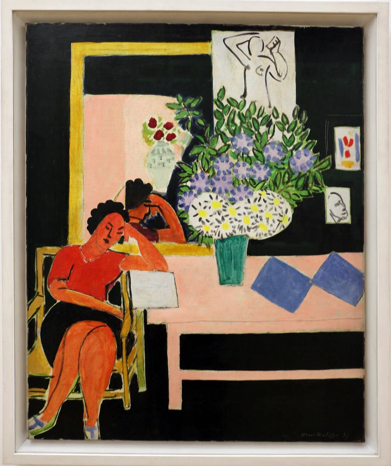 Mustalla taustalla oleva lukija - Henri Matisse