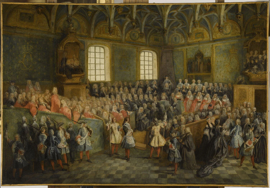 Le lit de Justice tenu au Parlement à la majorité de Louis XV (22 février 1723) - Nicolas Lancret