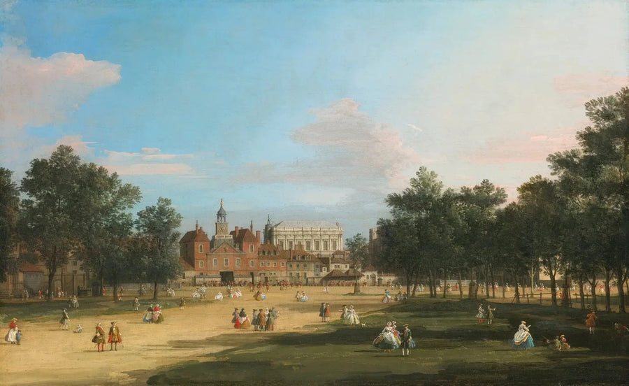 Lontoo: vanha Horse Guards -rakennus ja Banqueting Hall, St James's Parkista lähtien - Canaletto