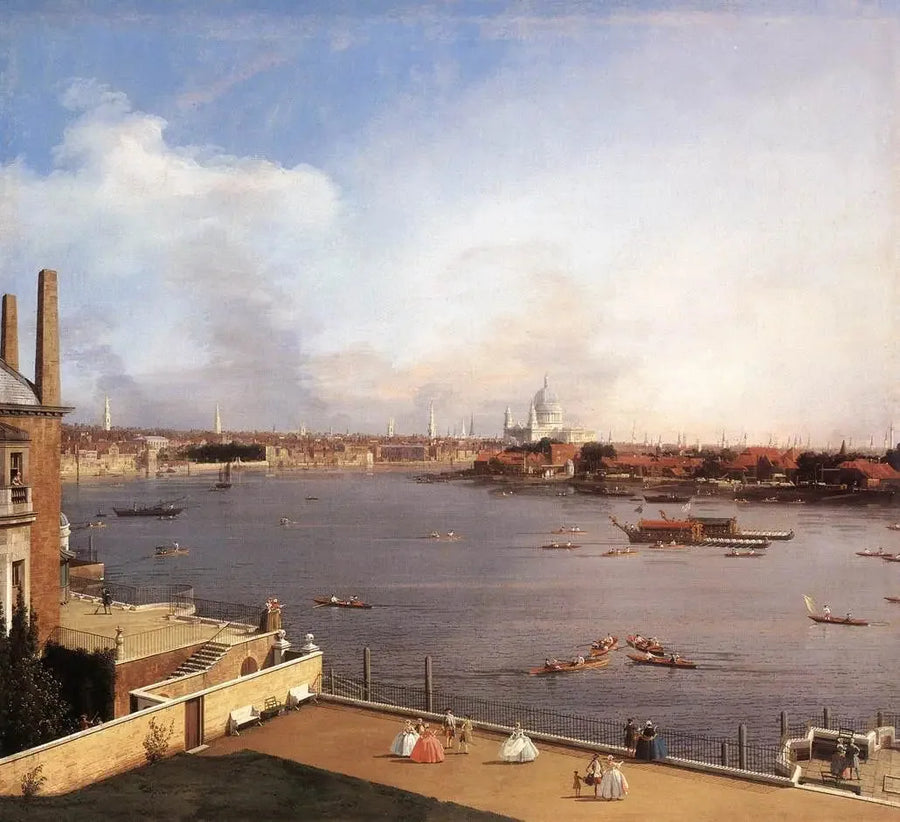 Lontoo: Thames ja Lontoon City Richmond Housesta - Canaletto