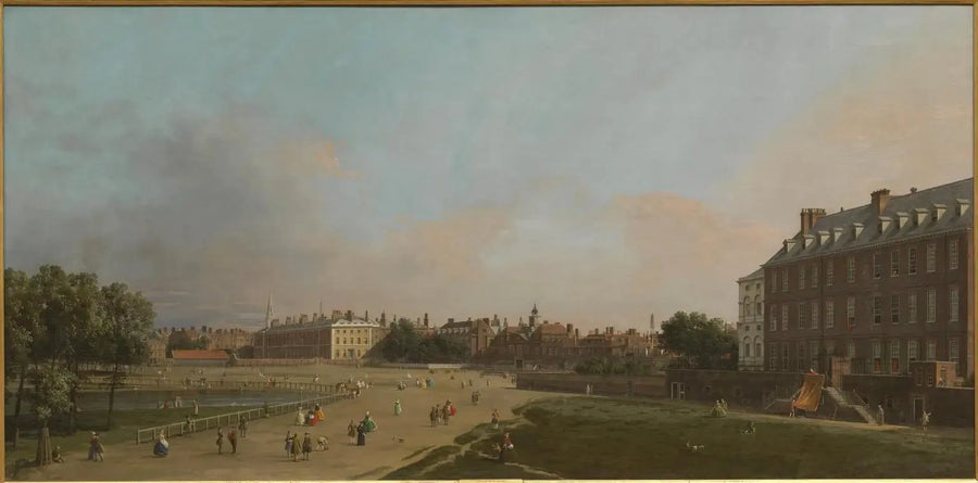 Lontoo : Vanha hevospalveluskaartin vartioasema St James's Parkista - Canaletto