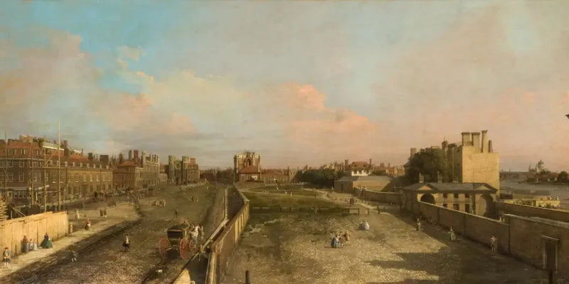 Lontoo: Whitehall ja Privy Garden, näkymä pohjoiseen - Canaletto