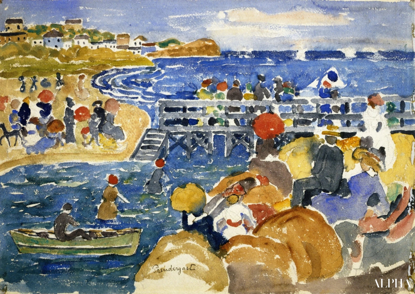 Long Beach - Maurice Prendergast - Korkealaatuiset taulujen ja maalauksien reproduktiot