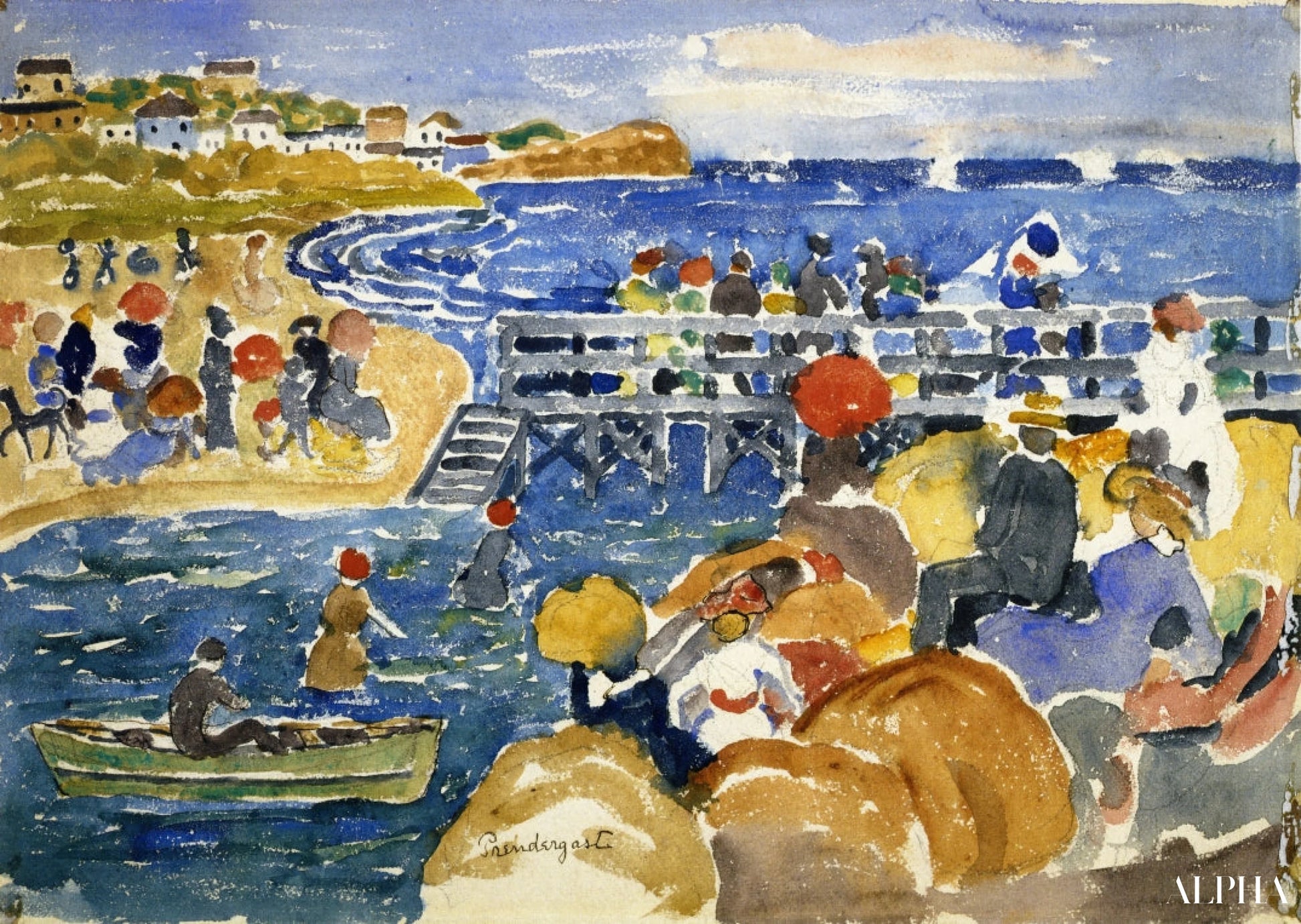 Long Beach - Maurice Prendergast - Korkealaatuiset taulujen ja maalauksien reproduktiot