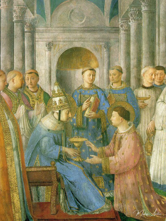 L'ordination de Saint Laurent  - Fra Angelico - Reproductions de tableaux et peintures haut de gamme