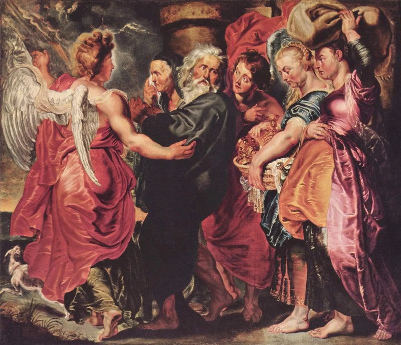 Lot ja hänen perheensä pakenevat Sodomasta - Peter Paul Rubens