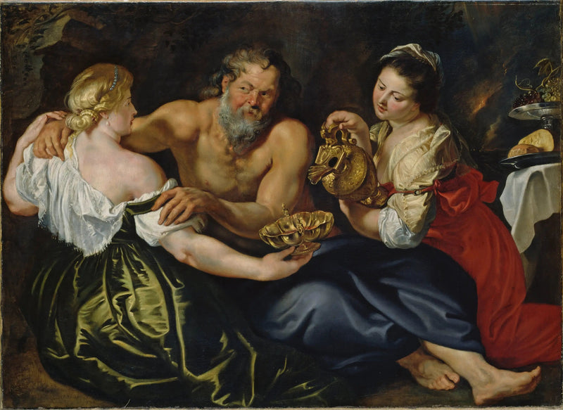 Lot ja hänen tyttärensä kallioisessa luolassa - Peter Paul Rubens