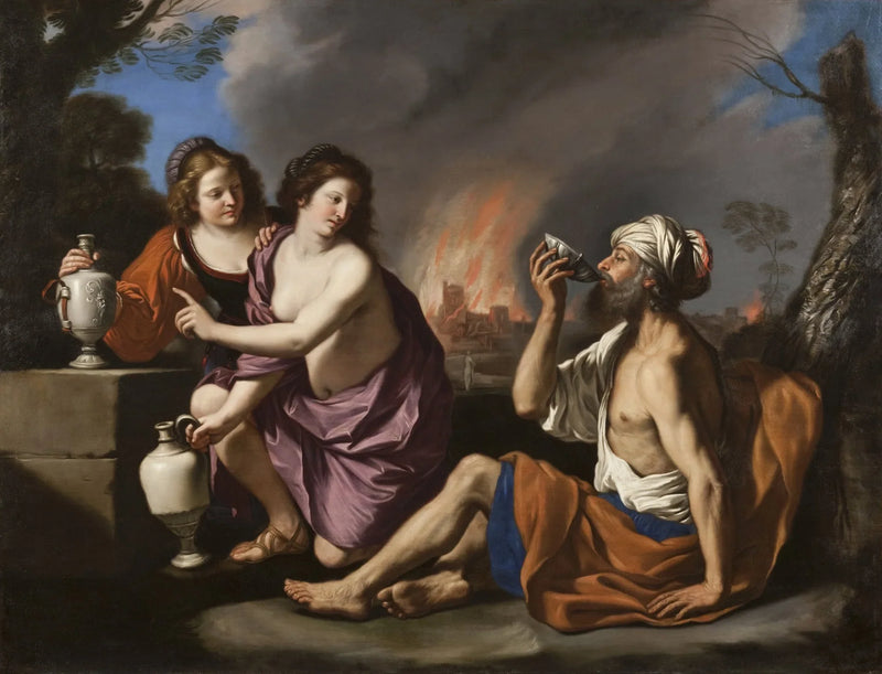 Lot ja hänen tyttärensä - Guercino