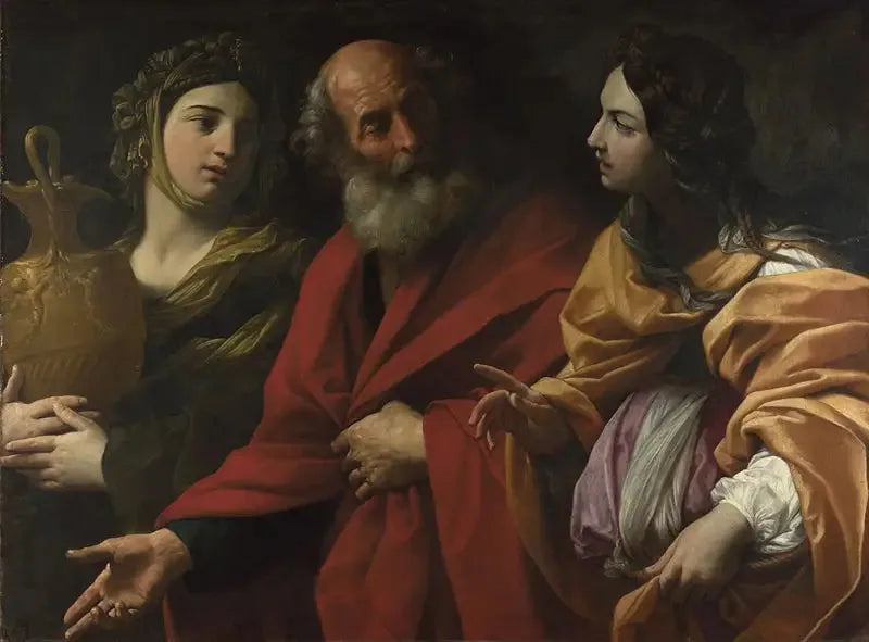 Lot ja hänen tyttärensä lähdössä Sodomasta - Guido Reni