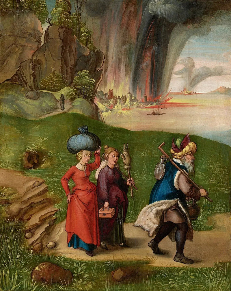 Lot ja hänen tyttärensä [revers] - Albrecht Dürer