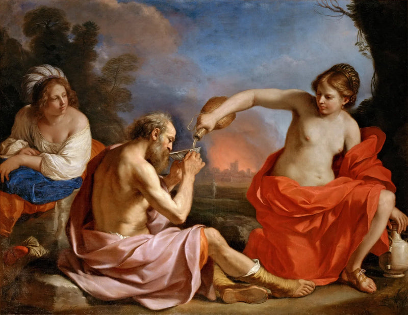 Loth ja hänen tyttärensä - Guercino