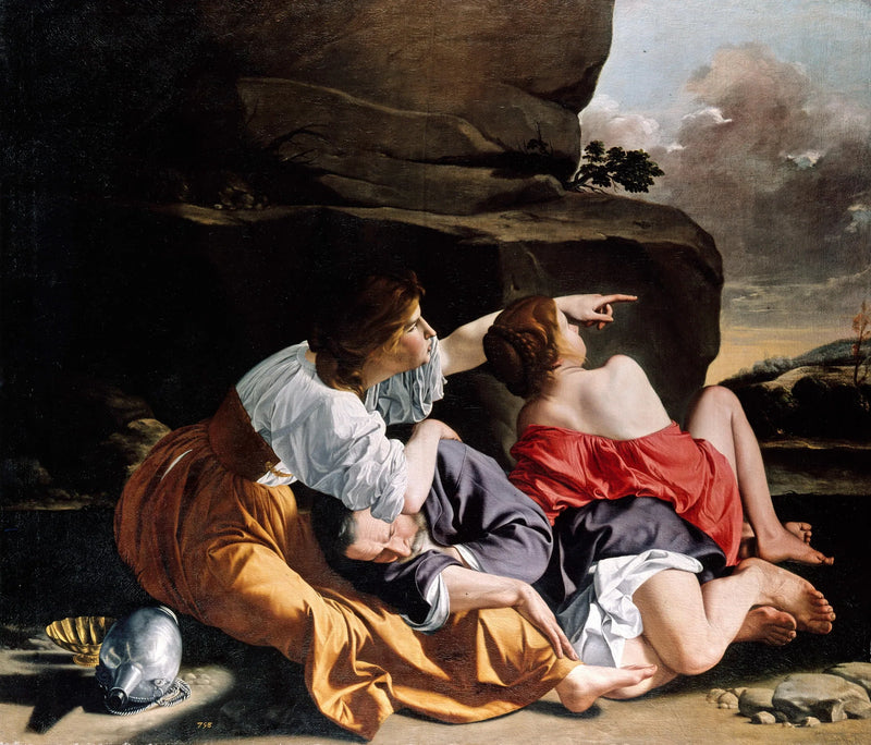 Loth ja hänen tyttärensä. - Orazio Gentileschi