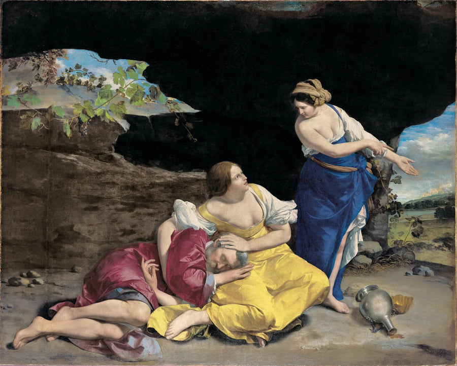 Loth ja hänen tyttärensä - Orazio Gentileschi