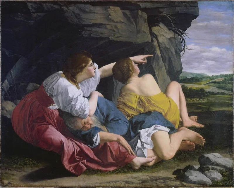 Loth ja hänen tyttärensä - Orazio Gentileschi