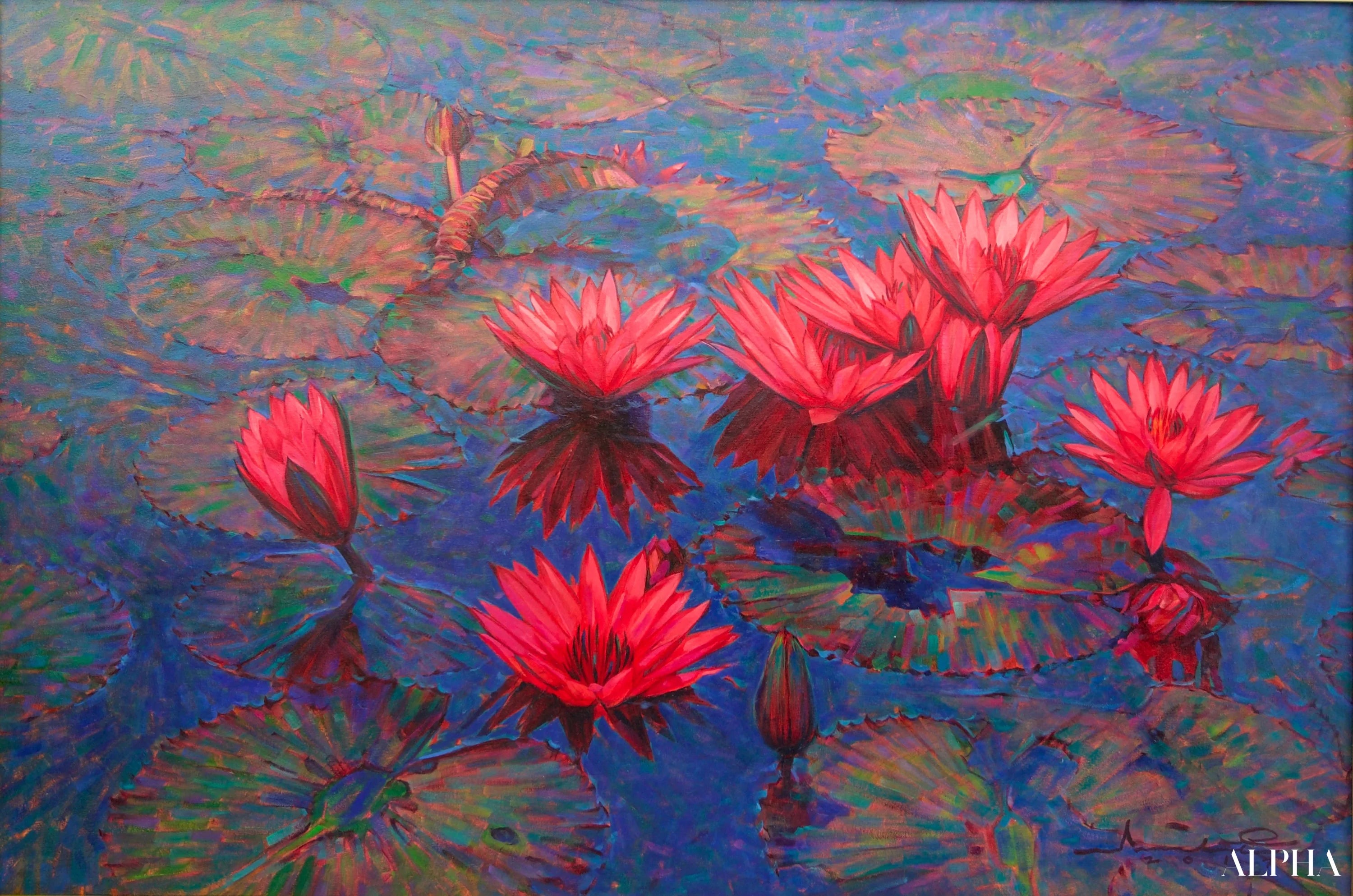 Pink Lotus – Somchai | 80 x 120 cm Reproductions de tableaux à la peinture à l’huile