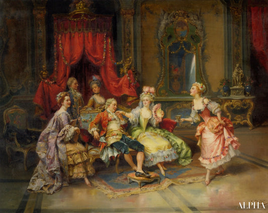 Louis XV dans la salle du trône - Cesare-Auguste Detti Reproductions de tableaux à la peinture à l’huile