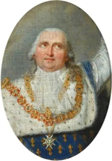 Louis XVIII (1755-1824), vastaanottamassa Henri IV:n kruunua - François Gérard