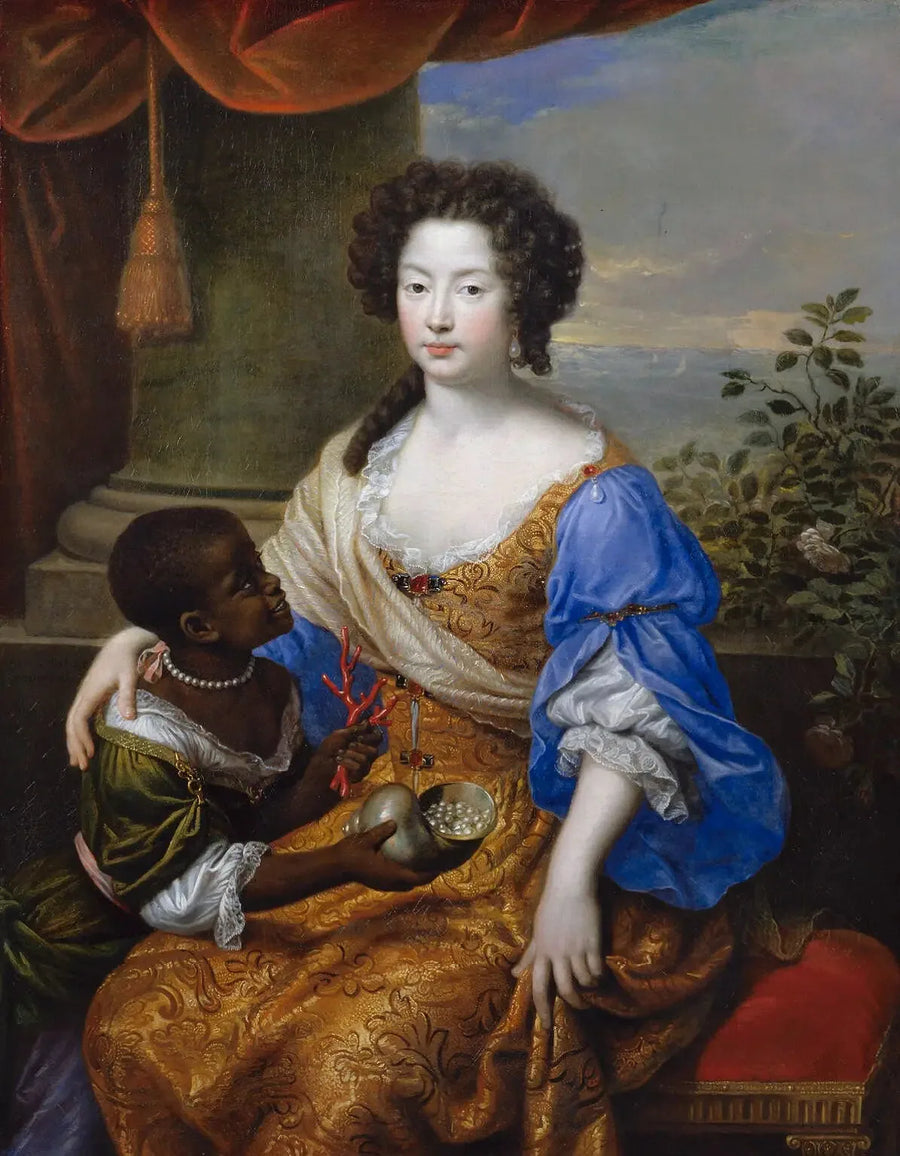 Louise de Kéroualle, Portsmouthin herttuatar, tuntemattoman seuralaisen kanssa - Pierre Mignard