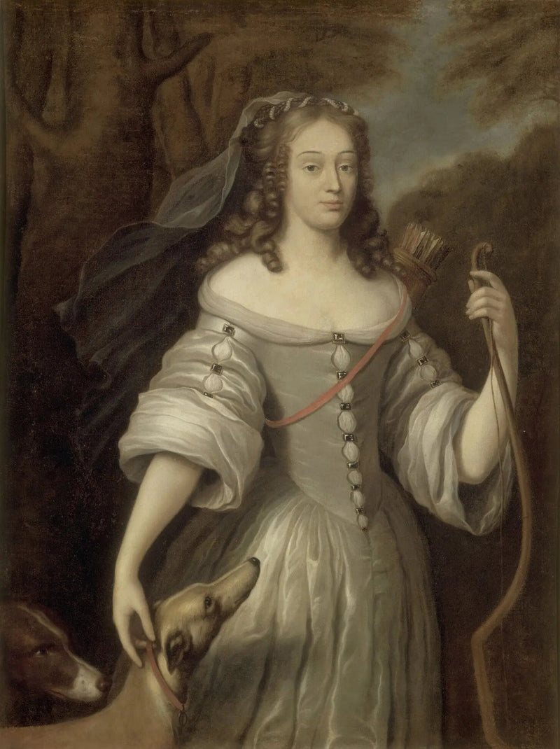 Louise-Françoise de la Baume-Le-Blanc (1644-1710), esitetty Diane-rouvauden seurassa - Claude Lefèbvre