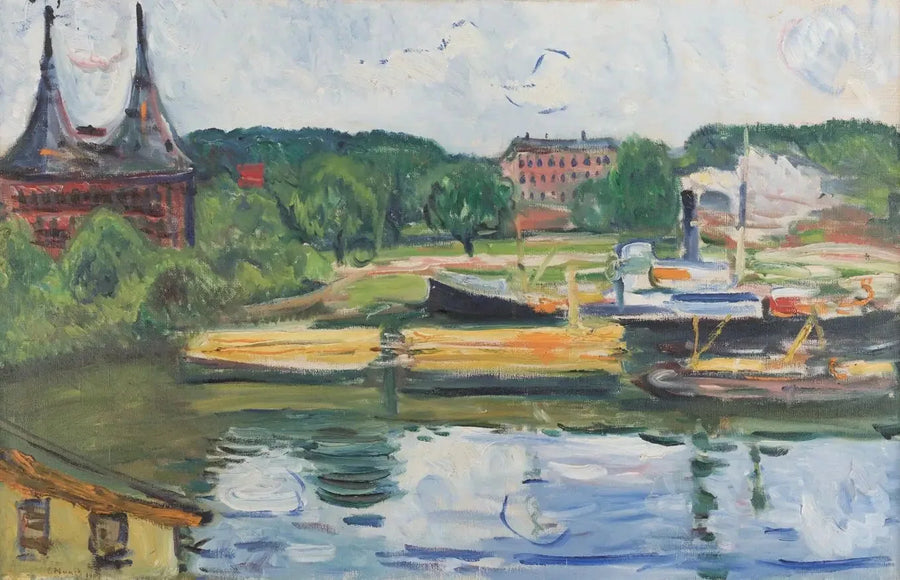 Lübeck Holstentorin kanssa - Edvard Munch