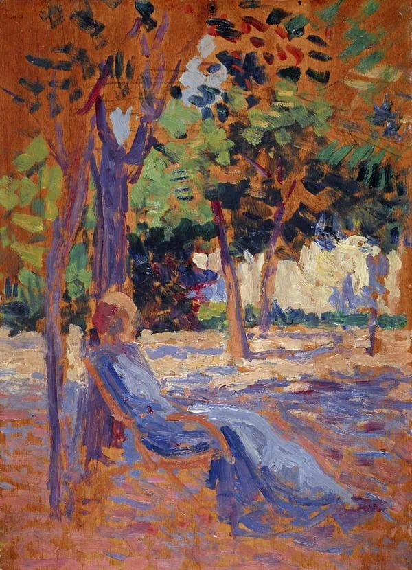Lucie Cousturier puutarhassaan - Maximilien Luce