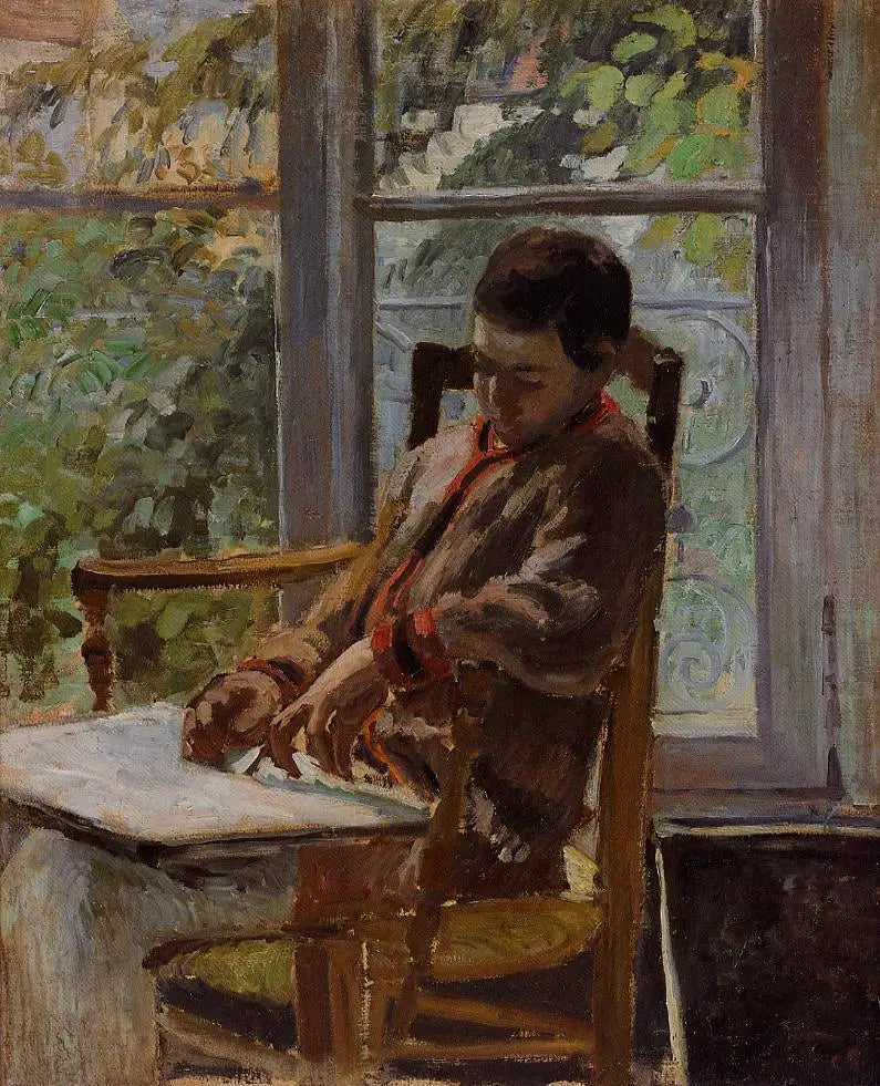 Lucien Pissarro sisätilassa - Camille Pissarro