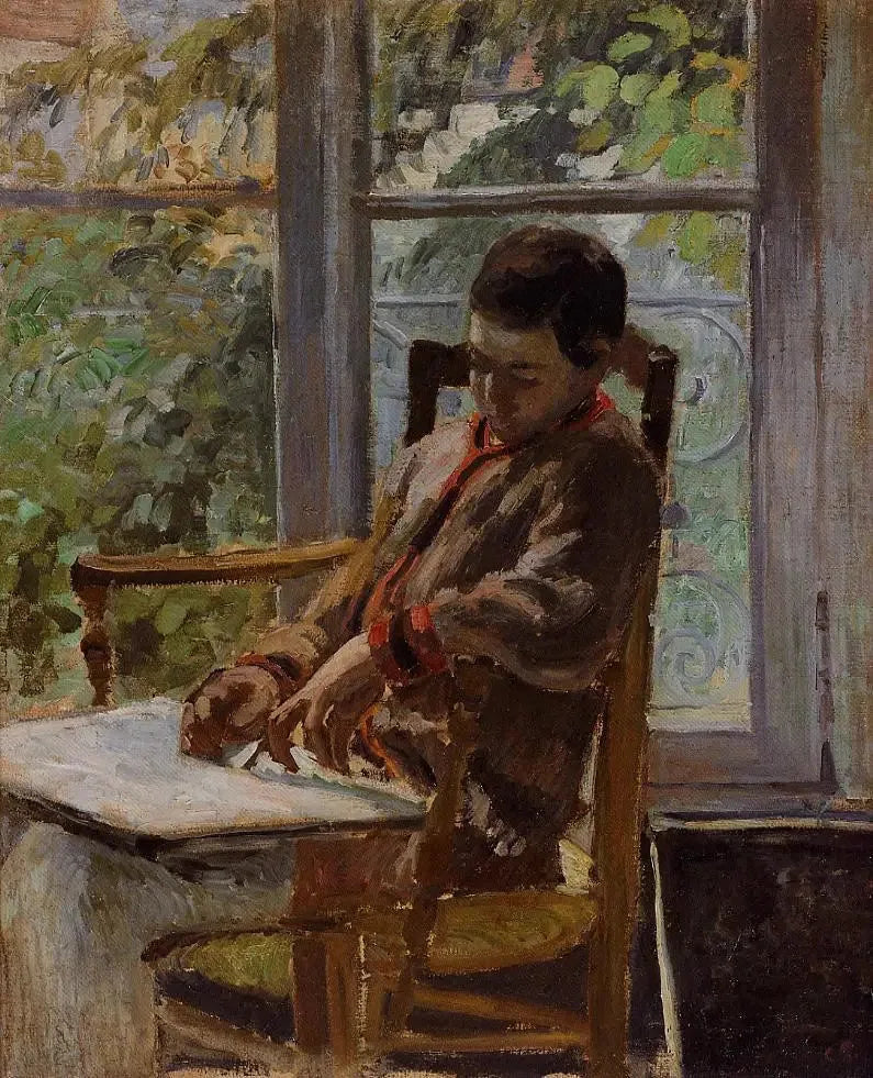 Lucien Pissarro sisätilassa - Camille Pissarro