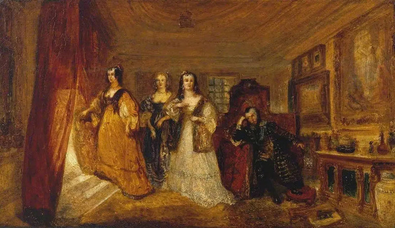 Lucy, Carlisle'n kreivitär, ja Dorothy Percy vierailevat isänsä Lord Percy'n luona, kun tämä on tuomittu ... - J. M. W. Turner