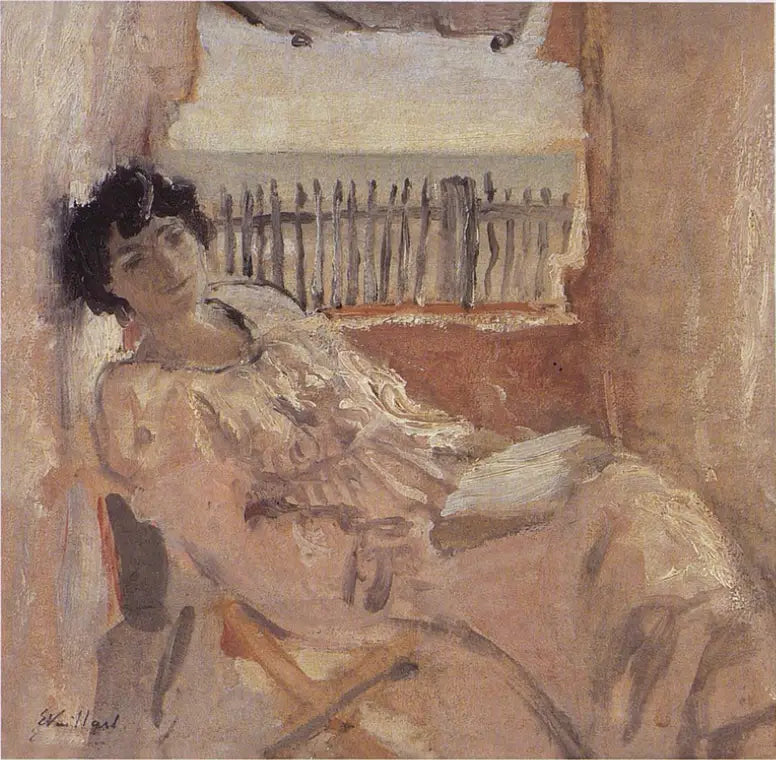 Lucy Hessel uneksimassa, meren rannalla - Édouard Vuillard