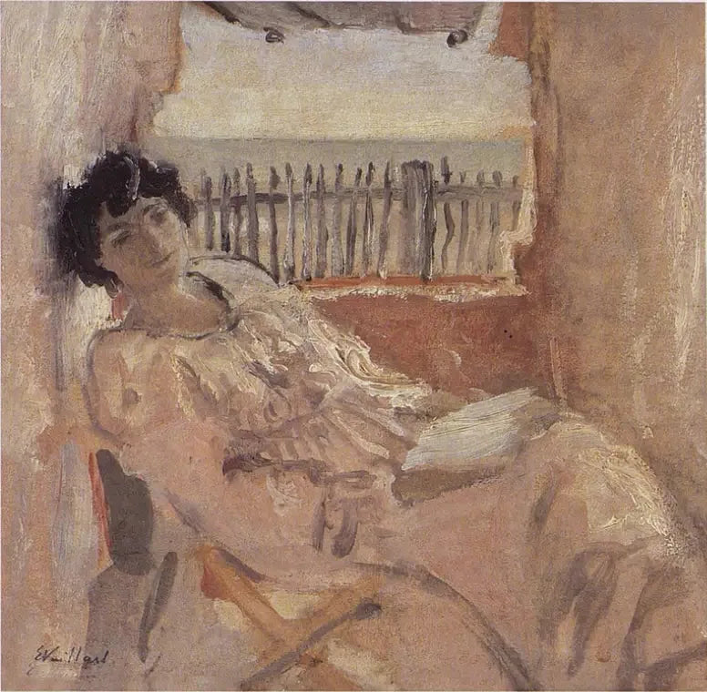 Lucy Hessel uneksimassa, meren rannalla - Édouard Vuillard